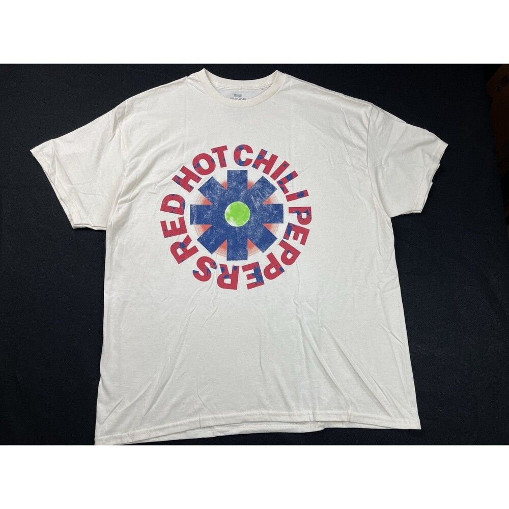 Red Hot Chili Peppers 2025 US Tour Off White Cream T-Shirt Men’s 2XL